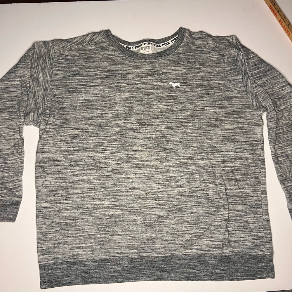 Victoria's Secret Pink Grey Long Sleeve Sweater- Large